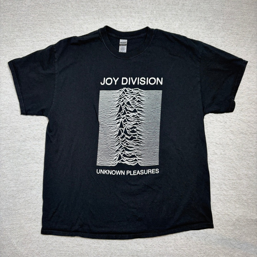 Gildan Mens Joy Division Unknown Pleasures Tshirt XL Black Band Tee Graphic